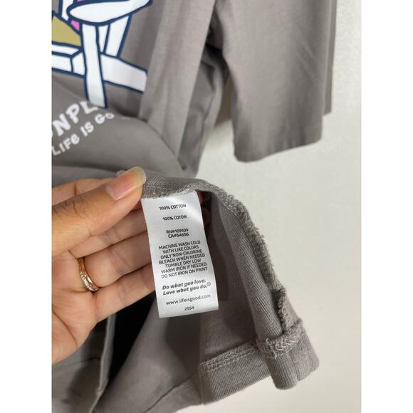 Life is Good women's Crusher Tee 'Unplug' graphic t-shirt L Gray - Picture 3 of 4